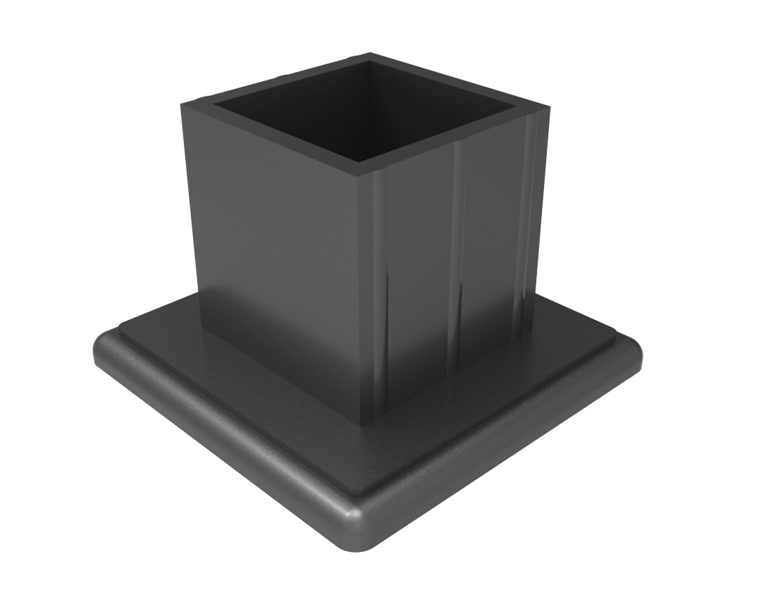 BASE ALUMINIO 80X80 EXT. NEGRO