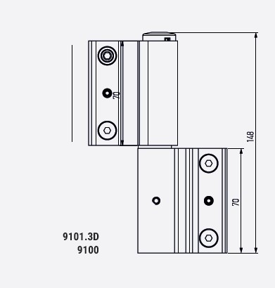 BISAGRA MR 9100 DR. PLATA