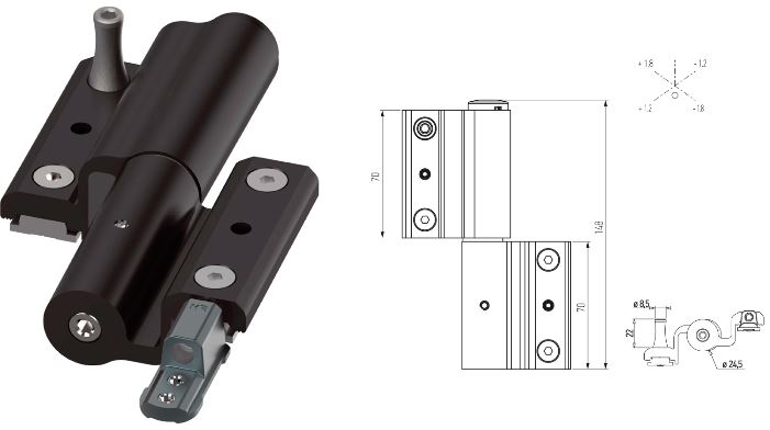 BISAGRA MR EUR. 9101.3D REG. IZQ. BLANCO PTA.