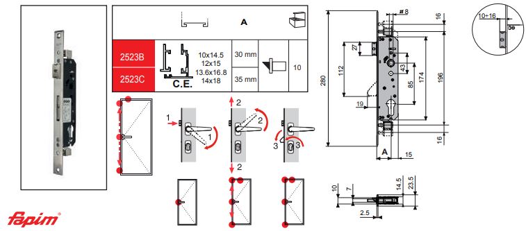 CERRADURA FAPIM EGO MULTIPUNTO E.35 ACC. MANILLA