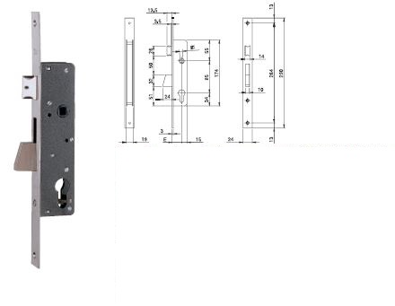 CERRAD.ISEO ELECTA RESB/PALANCA E35 FTE.24MM VELOX