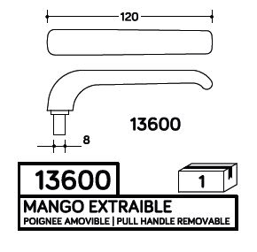 MANGO EXTRAIBLE INOX 13600