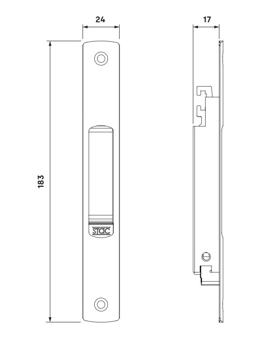 CUERPO CIERRE EMBUTIR ESTRECHO BLANCO STAC