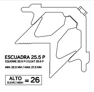 ESCUADRA VERTICE 25.5 P/23 D-150 AL18