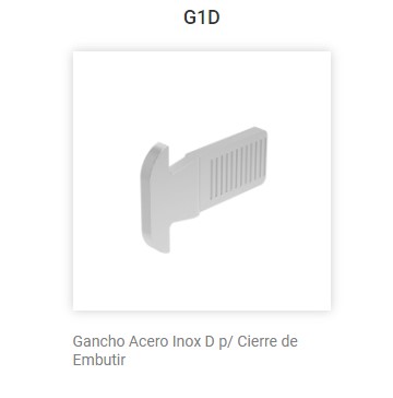 GANCHO INOX LINEA STAR G1D ALUALPHA