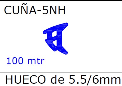 GOMA CUÑA EPDM 5N HUECO 5.5 - 6 MM