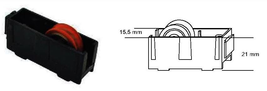 RUEDA P60 P65 NYLON FIJA