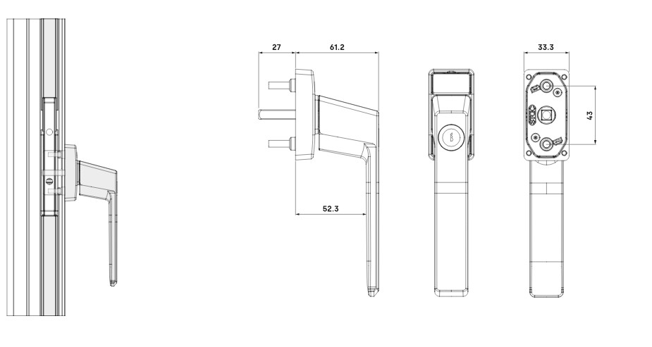 MANIVELA STAC C/LLAVE DELTA BLOCK PLUS 7x27 NEGRO
