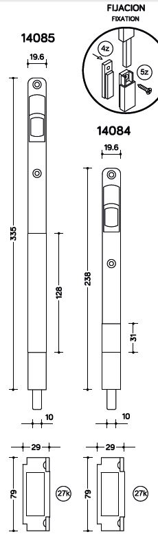 PASADOR SA PUERTA G.INOX 203
