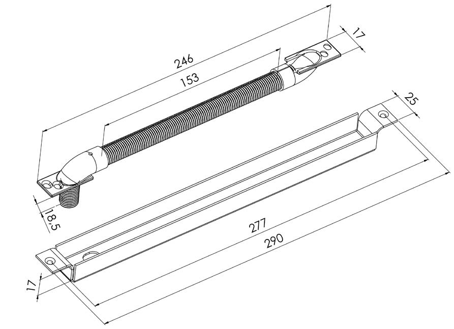 PASACABLE OCULTO JIS AP.PTA.90º 210MM