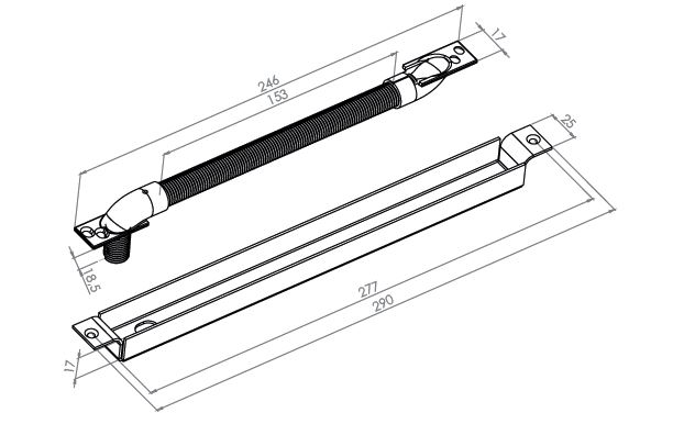 PASACABLE OCULTO JIS AP.PTA.90º 210MM