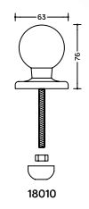 POMO IRIS C/ESCUDO 63MM.INOX