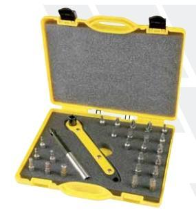 ESTUCHE SURTIDO 24PUNTAS 1/4"X25 C/CARRACA Y ADAPT