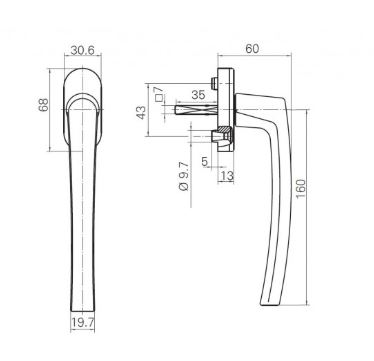 MANILLA ROTOLINE 35 ALVERSA 160MM R05.3 BRONCE