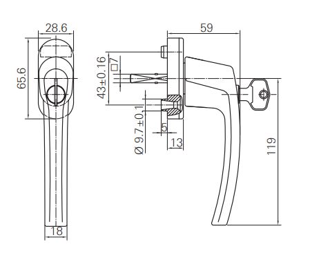 MAN.R-LINE C.LLAVE 35MM TITAN S/LOGO