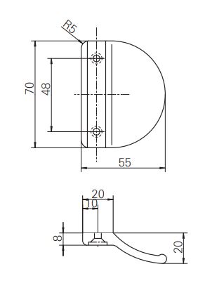 TIRADOR EXTERIOR VENTANA PLAST. MARRON
