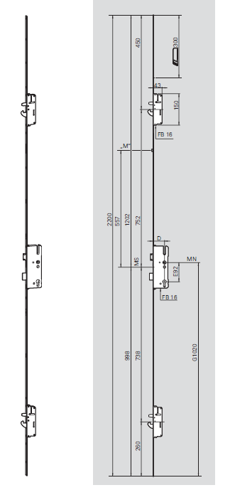 CERRADURA C600 COMBI 2592P8 2200F3X16SIL2C 0203