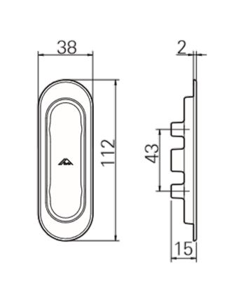 MAN IN-LINE SLIDING EXT A1 43MM PLATA R015