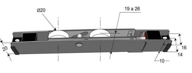 RUEDA TANDEM REGULABLE 14 MM 120 KGS IS