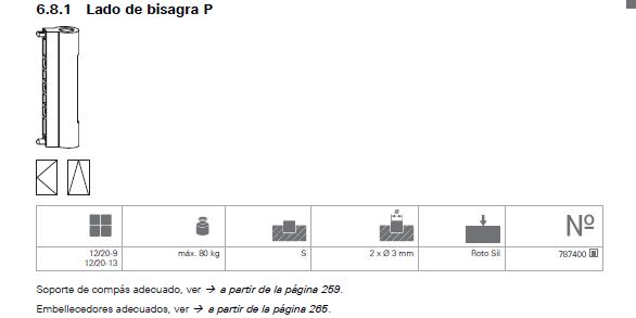 BISAGRA PRACTICABLE 3/80KG NX RSIL
