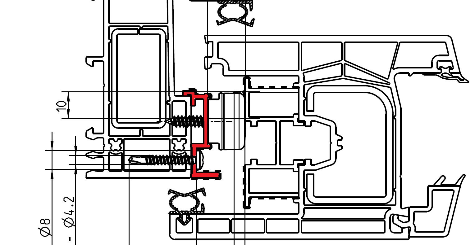 PERFIL ADAPTADOR MARCO INOWA 5800 R011 PLATA