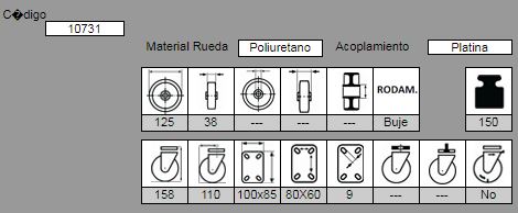 RUEDA GIRATORIA MUSIC201/125 POL R 10731
