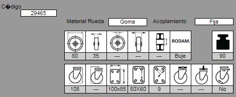 RUEDA FIJA MUSIC200/80 GN 29465