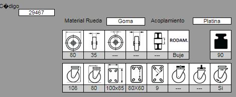 RUEDA CON FRENO MUSIC201/80 FDA GN 29467