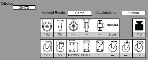 RUEDA CON FRENO MUSIC201/100 FDA GN 29470