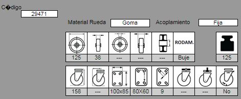 RUEDA FIJA MUSIC200/125 GN 29471