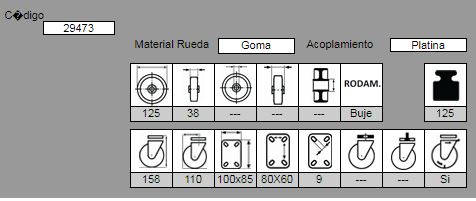 RUEDA CON FRENO MUSIC201/125 FDA GN 29473
