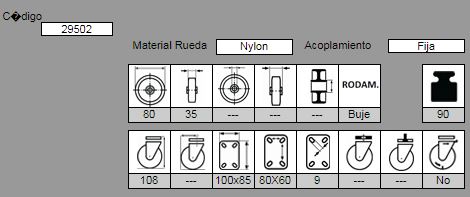 RUEDA FIJA MUSIC201/80 NYL 29502