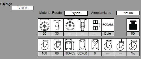 RUEDA GIRATORIA MUSIC201/80 NYL 30105