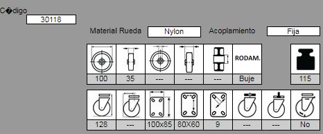 RUEDA FIJA MUSIC201/100 NYL 30118