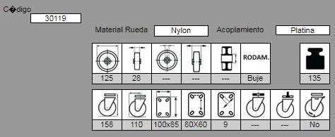 RUEDA GIRATORIA MUSIC201/125 NYL 30119