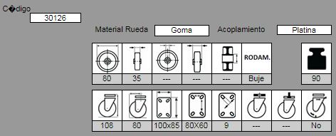 RUEDA GIRATORIA MUSIC201/80 GG 30126