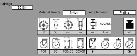 RUEDA CON FRENO MUSIC201/80 FDA NYL 30184