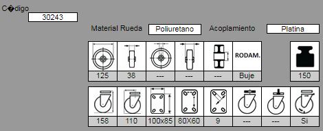 RUEDA CON FRENO MUSIC201/125 FDA POL R 30243