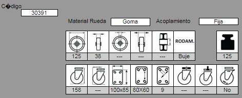 RUEDA FIJA MUSIC200/125 GG 30391