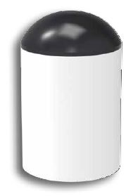 TAPA ALUMINIO TUBO REDONDO 40 Ø  BLANCO