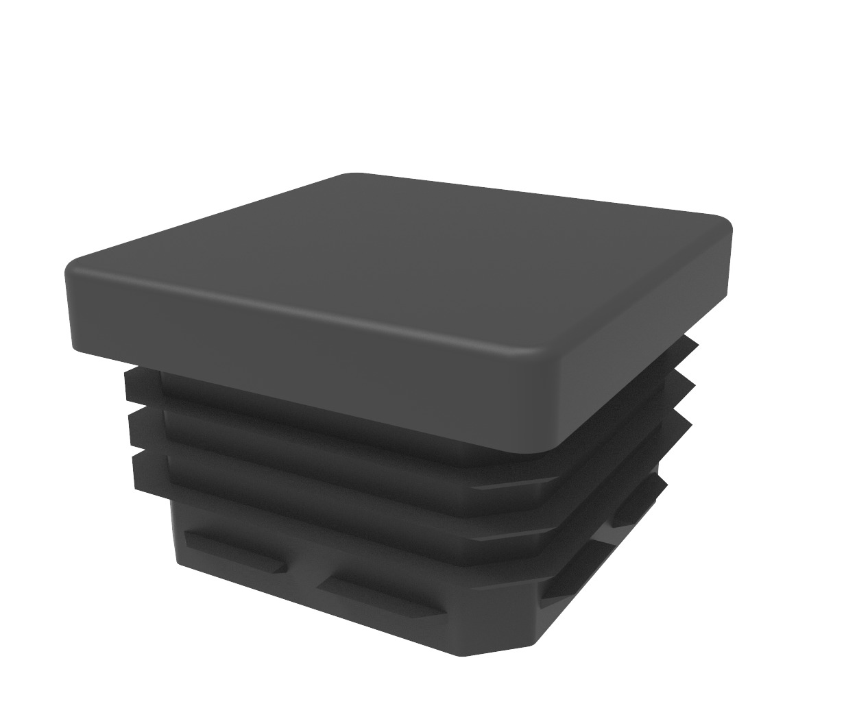 TAPA CUADRADA 80x80 mm NEGRO