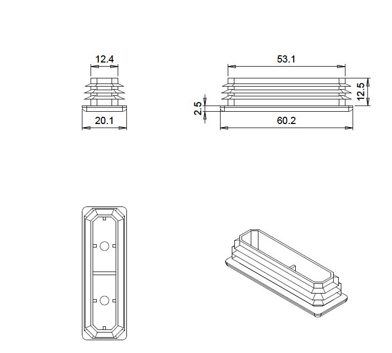 TAPA FINA 60X20 BLANCO