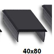 TAPA PARA PERFIL 40X80 NEGRO