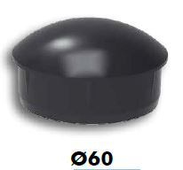 TAPA ALUMINIO TUBO REDONDO 60 Ø PLATA