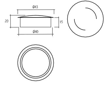 TAPA ALUMINIO TUBO INOX 40 Ø  JULCAR