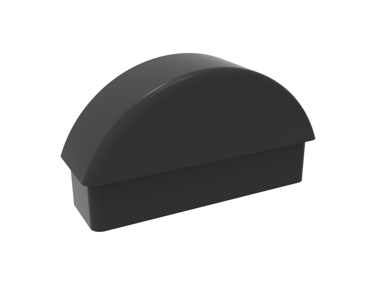 TAPA PLASTICO MEDIA LUNA 60x20 NEGRO