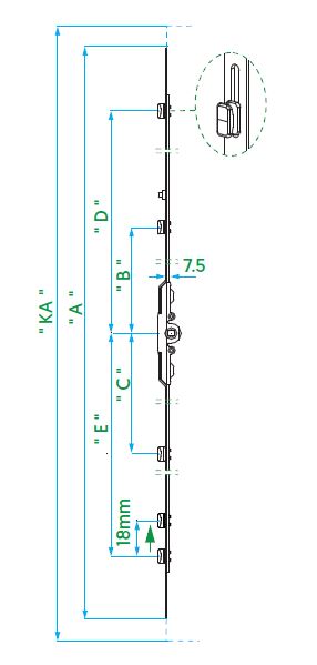 CREMONA CORREDERA VORNE C.V. 7.5/1800-2000 4BULONE