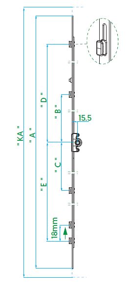 CREMONA CORREDERA VORNE C.V.15.5/1800-2000 4BULONE