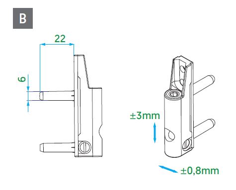 BISAGRA ANGULAR VORNE S-6 3DV 130 kg