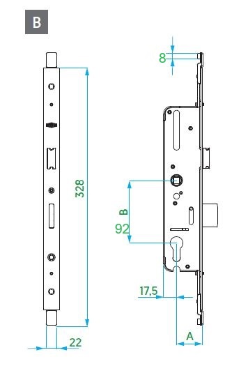 CERRADURA PUERTA VORNE ACC. MANILLA ENT.35 F22 "V"
